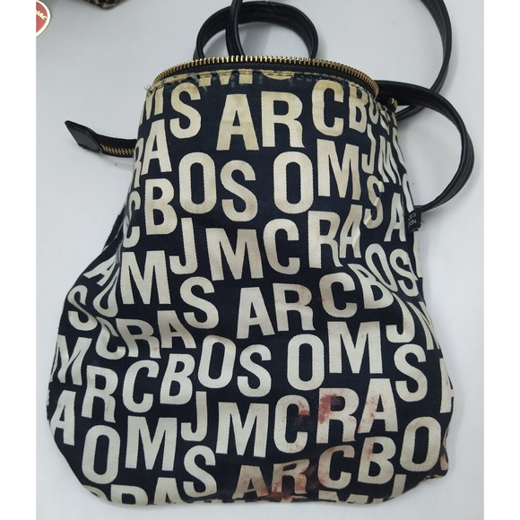 Marc by Marc Jacobs Black Leather Double Turnlock Pockets Zipper Crossbody Bag - Picture 16 of 16